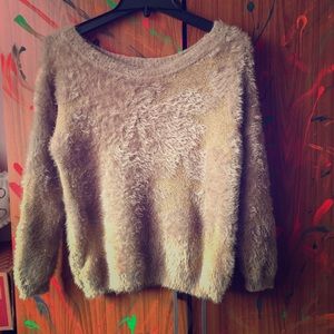 Furry/fluffy off shoulders sweater